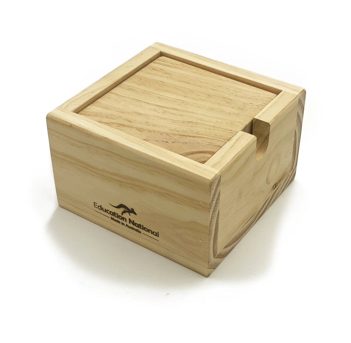 Natural blocks in a box — alternative view of natural wooden blocks set