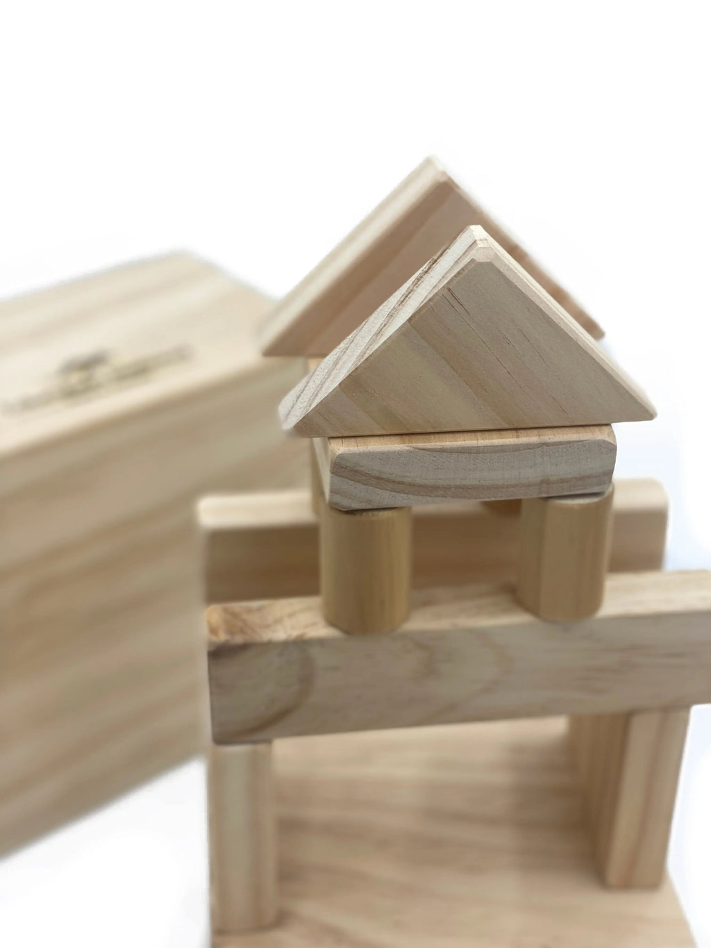 Natural blocks in a box — additional view showing blocks variety