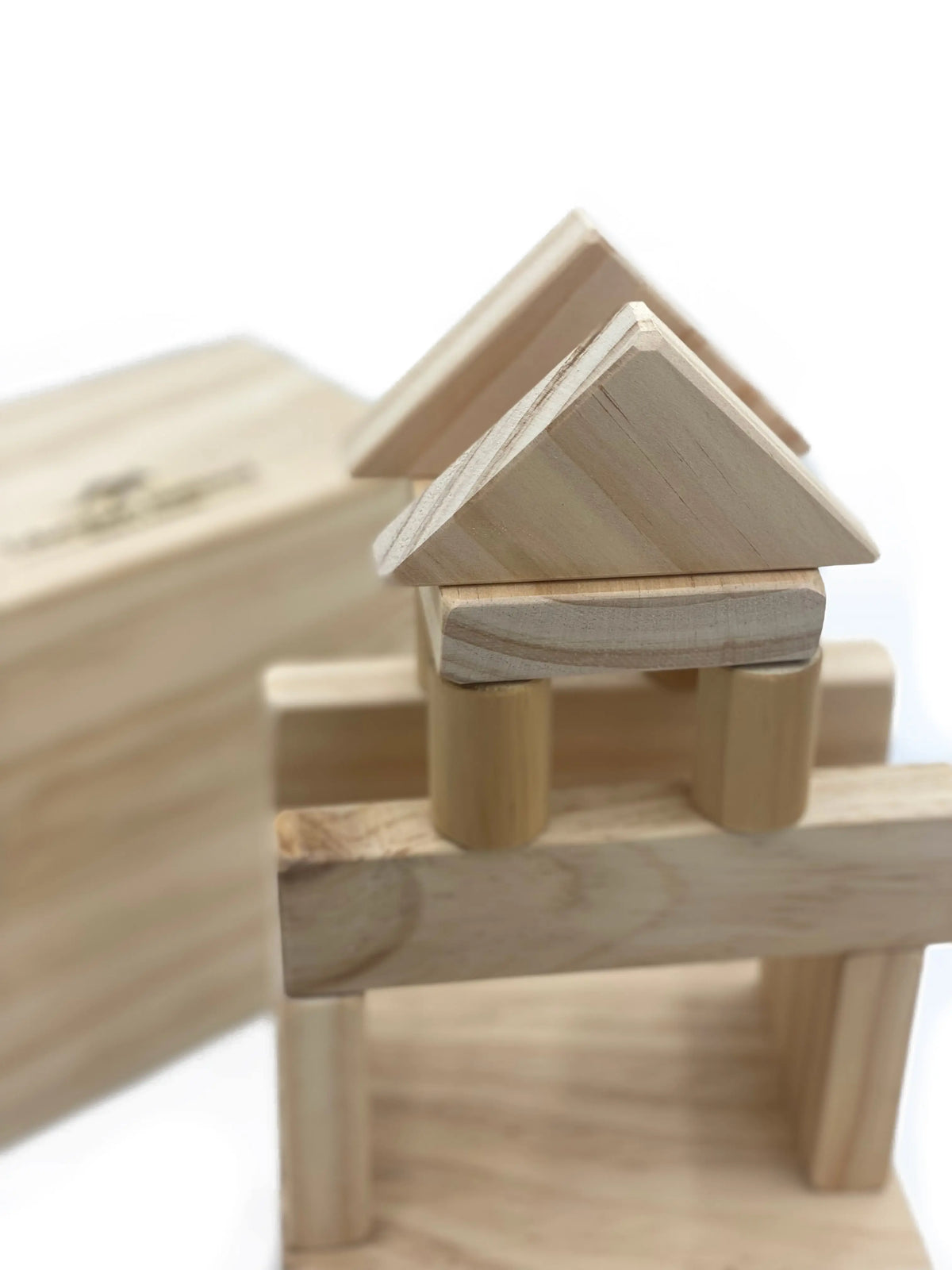 Natural blocks in a box — additional view showing blocks variety