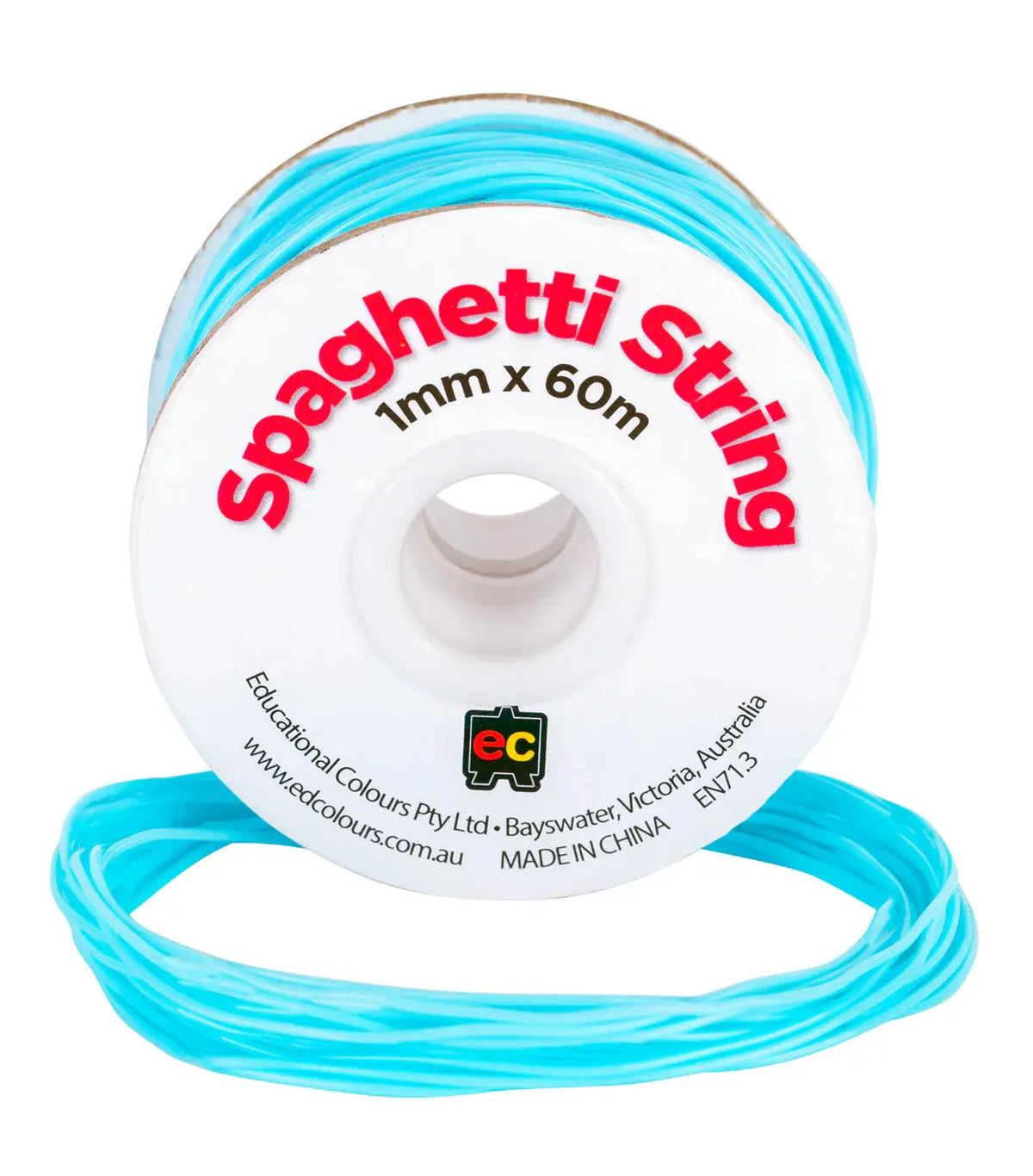Spaghetti String Craft Roll 60m x 1mm — Pale Blue spaghetti string craft roll for early childhood art