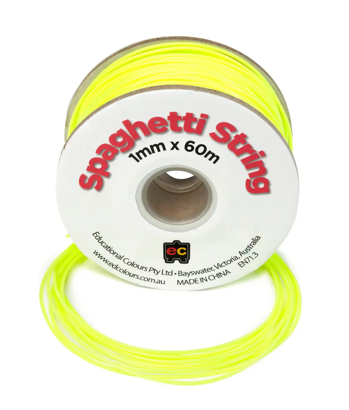 Spaghetti String Craft Roll 60m x 1mm — Yellow spaghetti string craft roll for early childhood art