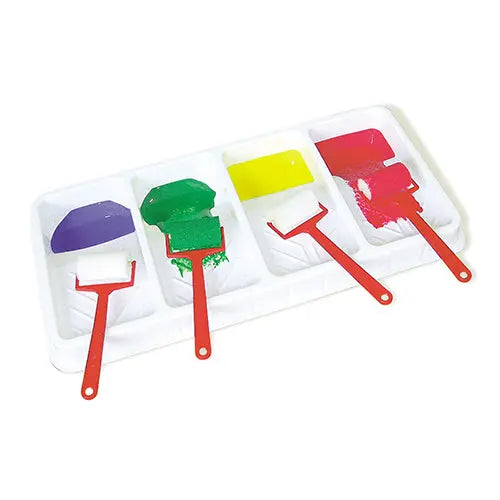 Four Bay Roller Tray — classroom paint roller tray for early childhood art activities