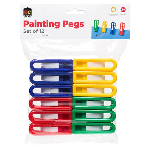 Painting Pegs Set of 12 — painting pegs for art activities, early childhood classroom