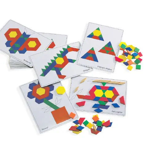 Pattern Block Picture Cards — pattern block picture cards for early childhood maths activities
