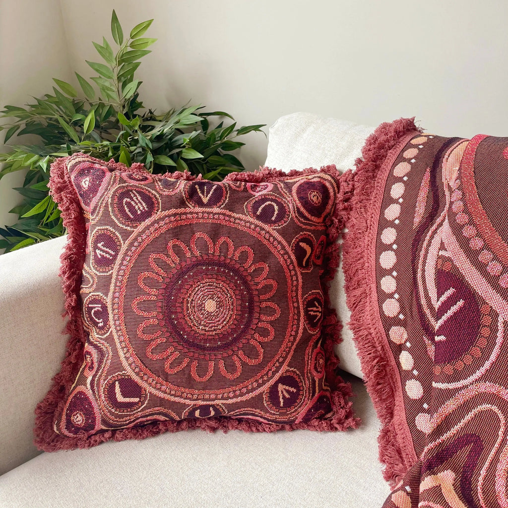 Yarning Circle Cushion Cover — alternative view of Aboriginal art cushion cover