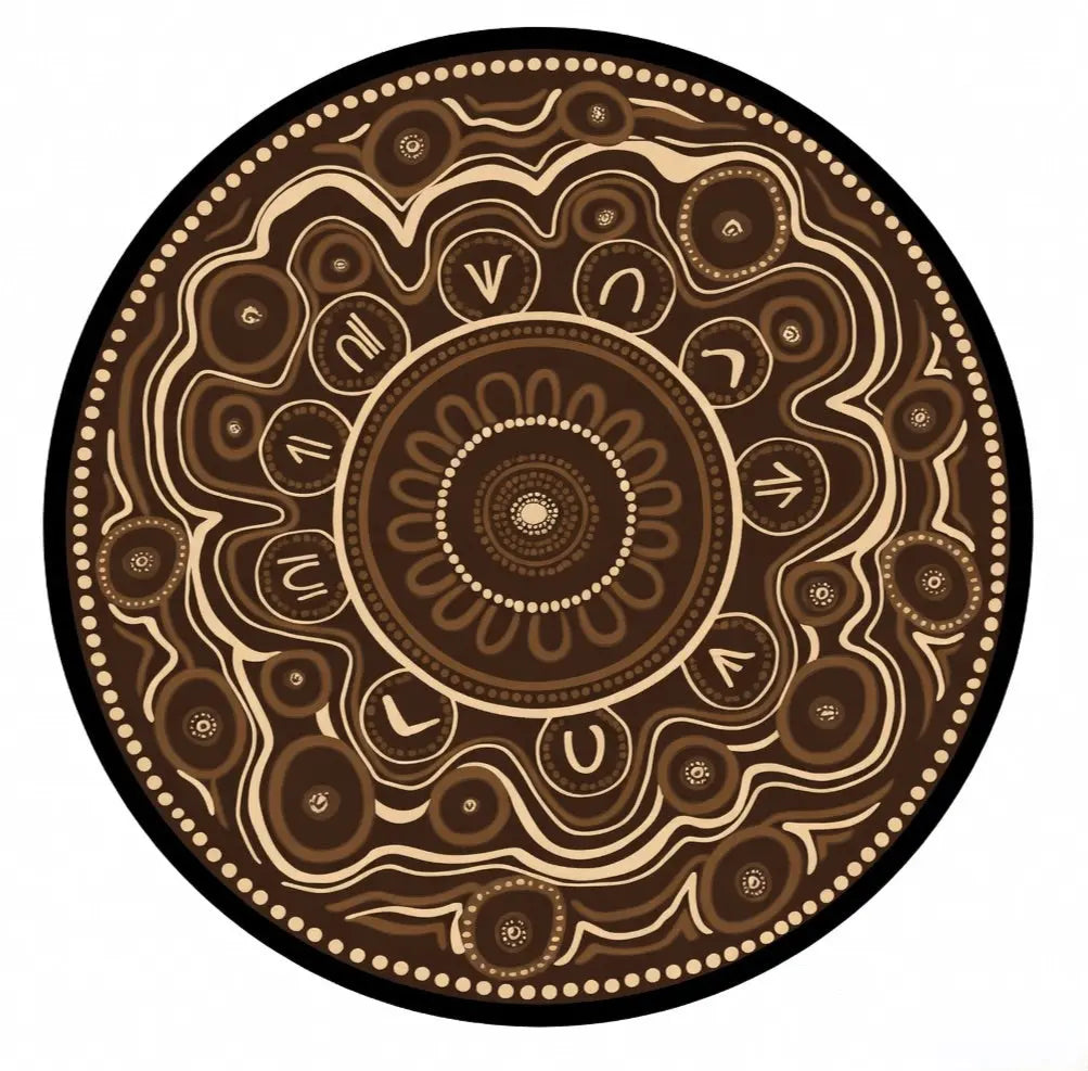 Aboriginal Art Yarning Circle Outdoor Mat — additional view of Indigenous art outdoor mat