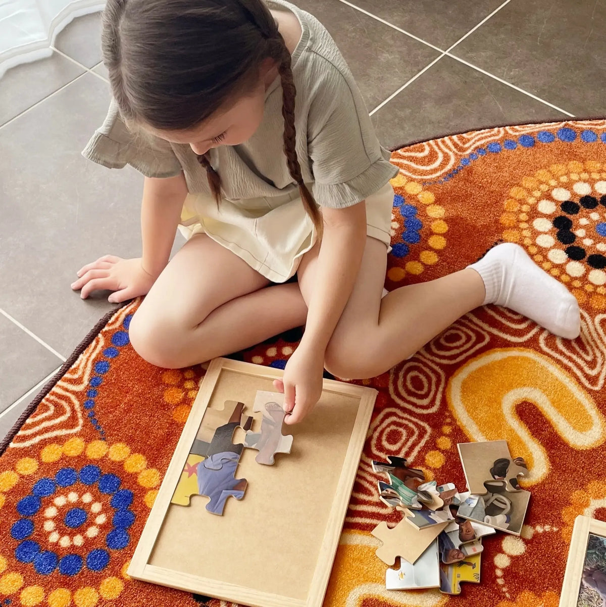 Torres Strait Islander People Puzzle Set — in classroom use