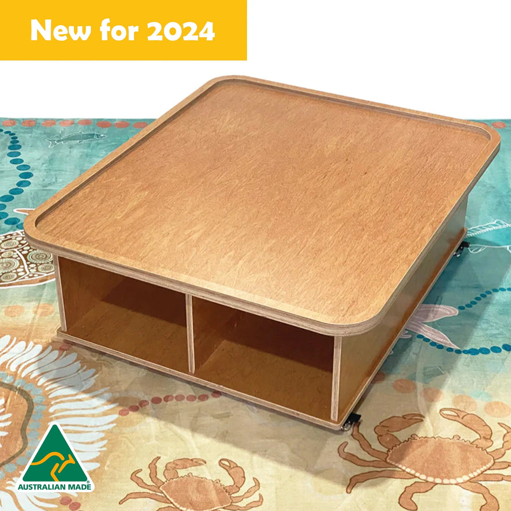 Play Table with Storage — Australian-made wooden play table with storage for early childhood classrooms
