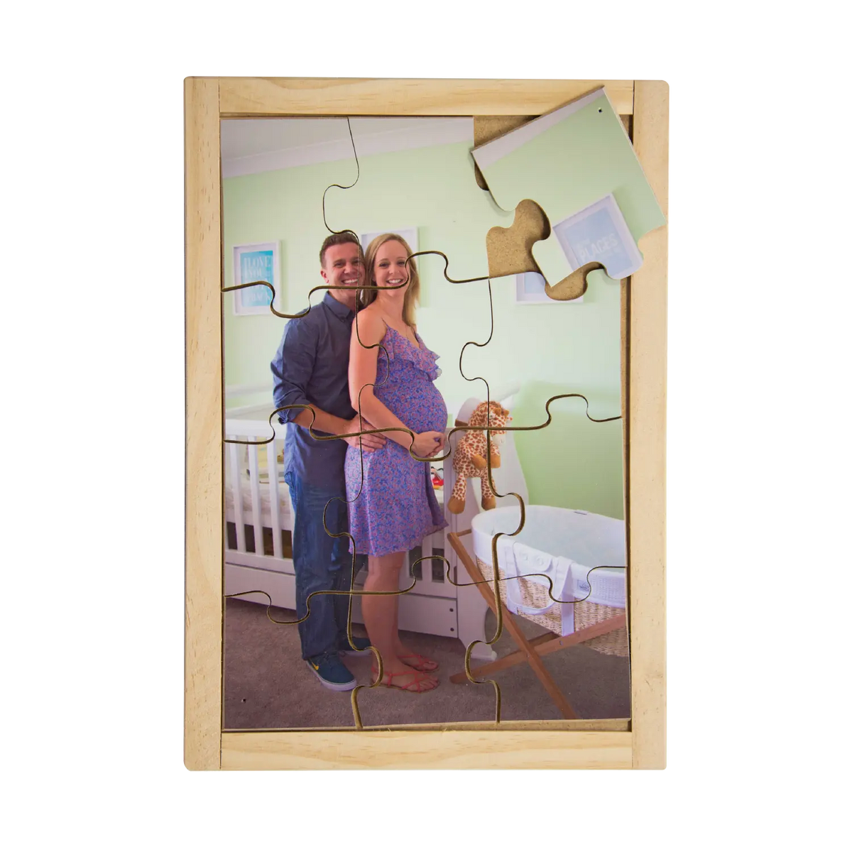 Pregnant Family Puzzle — hand-painted wooden jigsaw puzzle — Australian-made families early learning resource