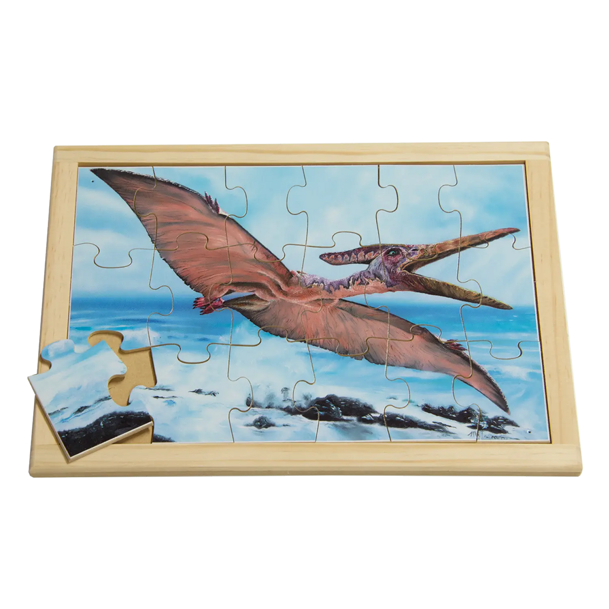 Pteranodon Puzzle — hand-painted wooden jigsaw puzzle — Australian-made early learning resource, ages 3+