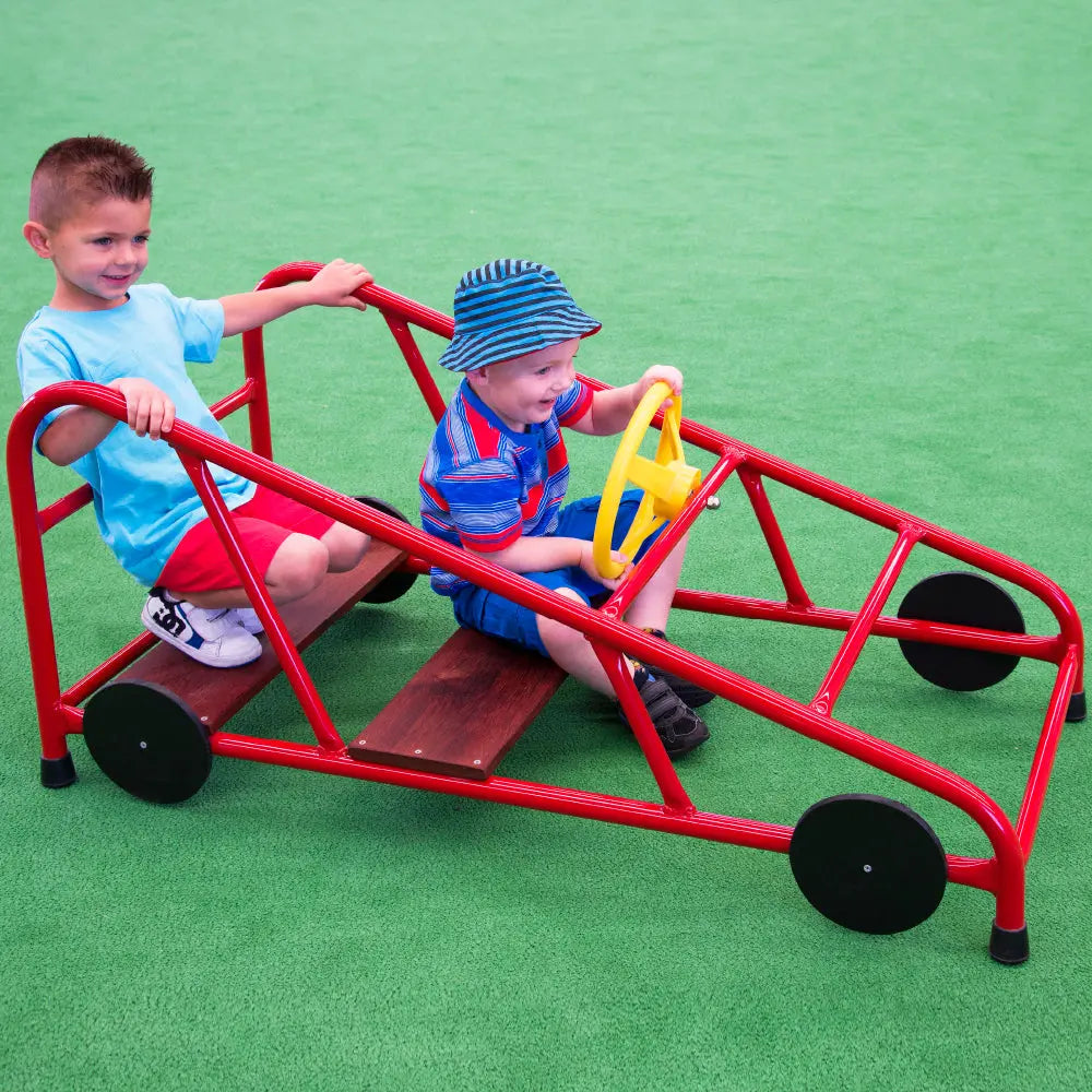 Race Car — Australian-made wooden ride-on race car for early childhood classrooms, ages 3+