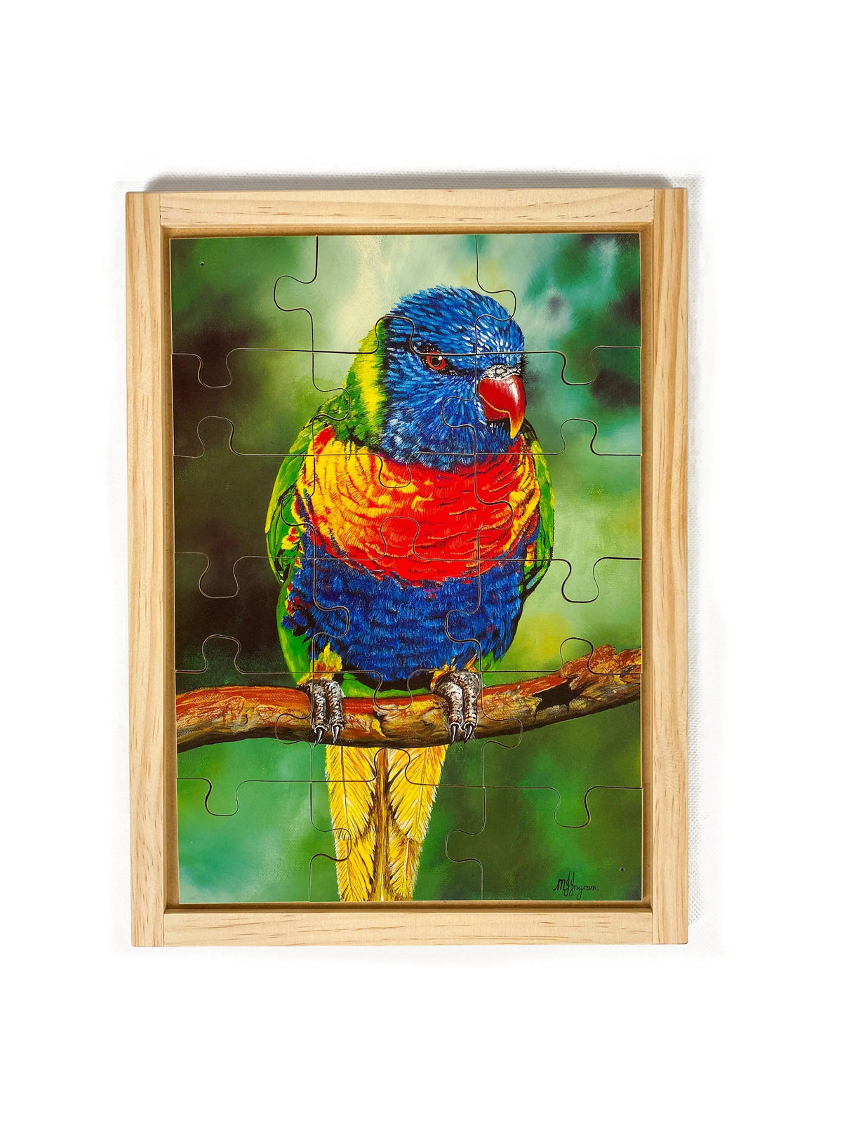 Rainbow Lorikeet Puzzle — hand-painted wooden jigsaw puzzle — Australian-made early learning resource, ages 3+