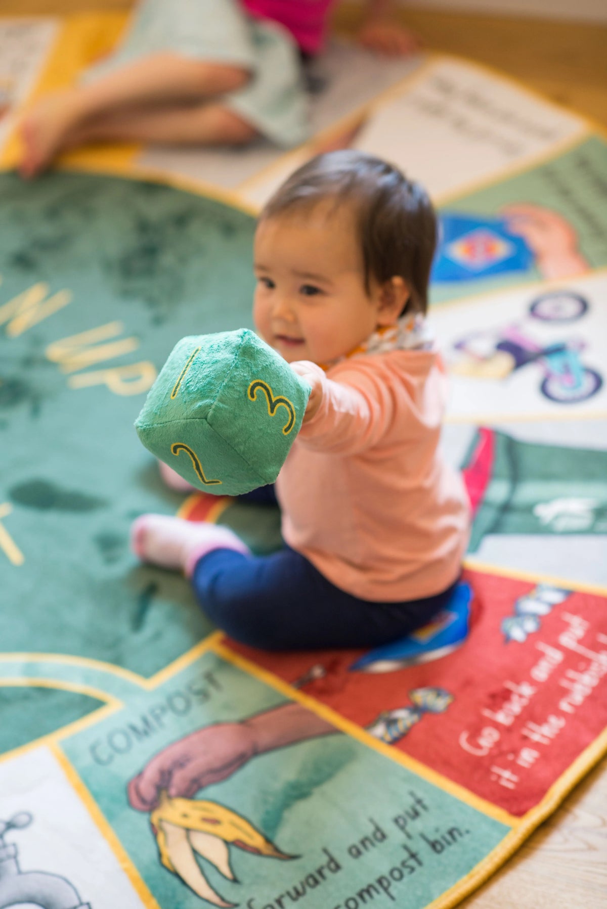 Recycling classroom rug — alternative view of sustainability-themed rug for early childhood