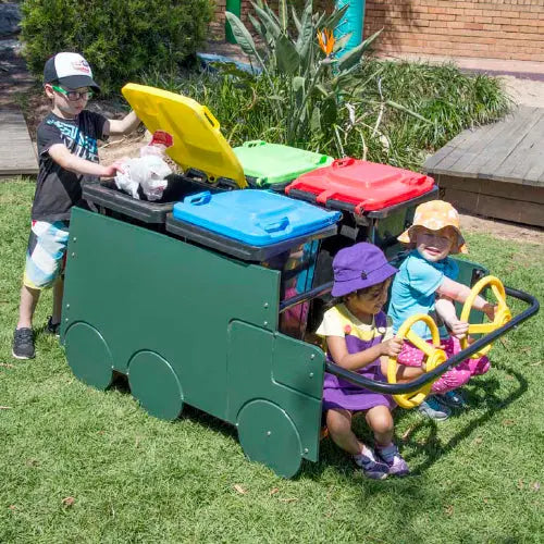 Recycling Truck — wooden recycling truck for early childhood sustainability play