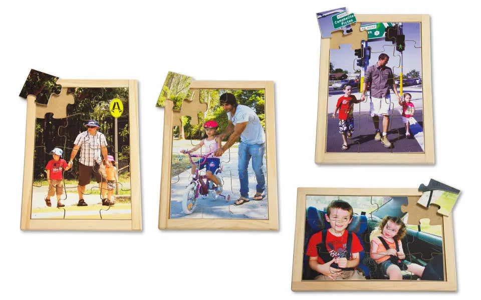 Road Safety Puzzle Set with FREE Posters — Australian-made wooden road safety puzzles for early childhood