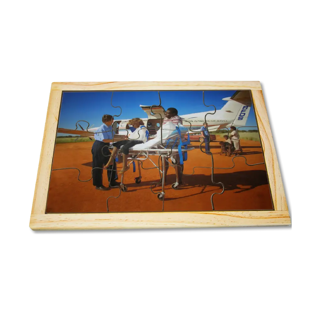Royal Flying Doctors Puzzle — hand-painted wooden jigsaw puzzle — Australian-made emergency services resource