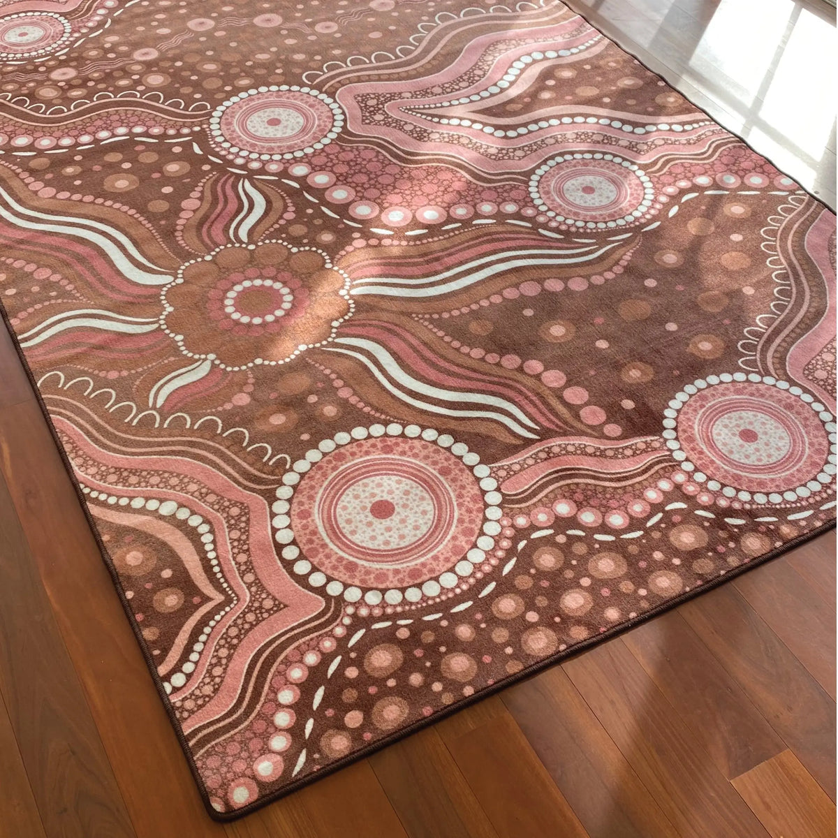 Aboriginal Art Bush Dreaming Rug — additional view of Indigenous classroom rug