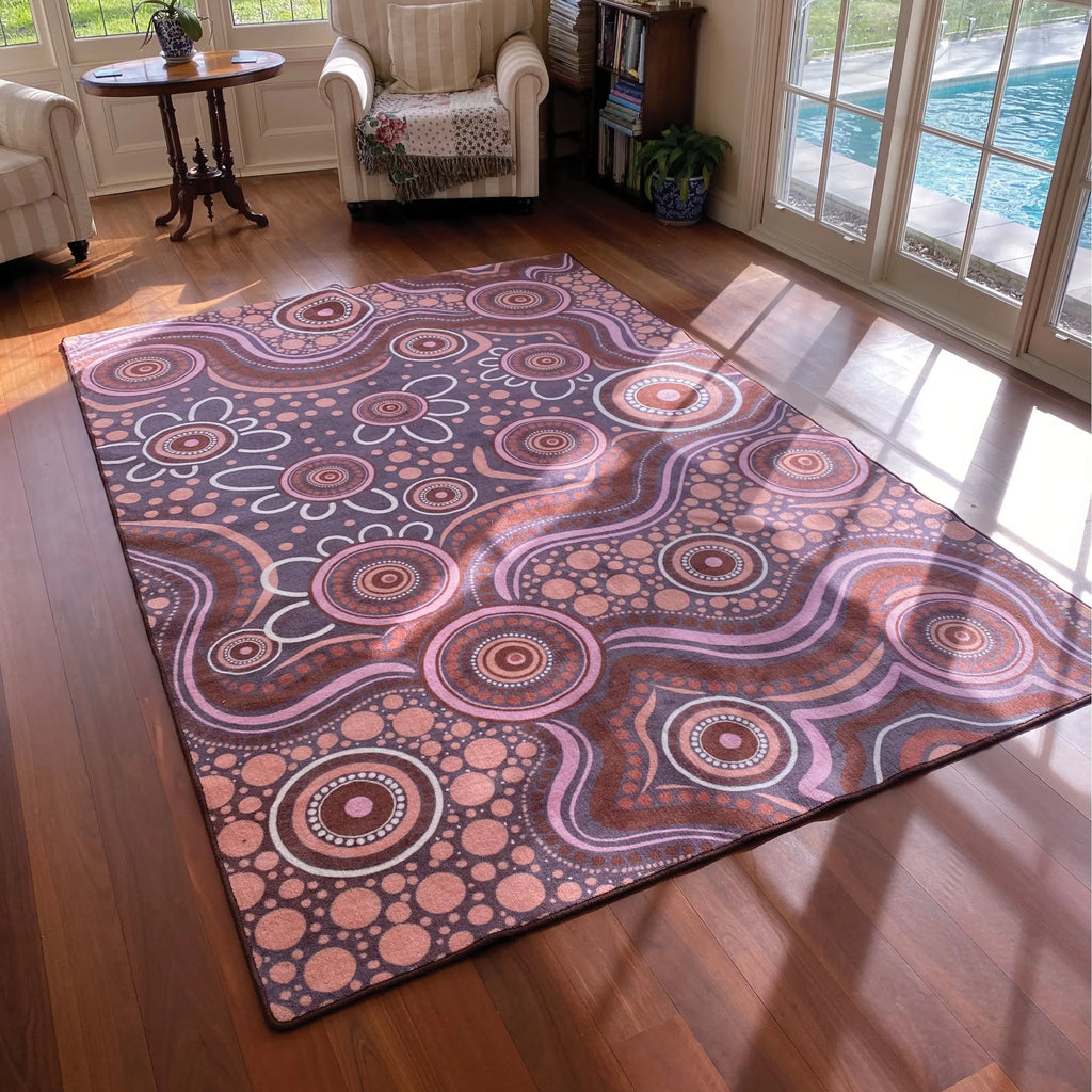 Aboriginal Art Sand Dreaming Rug — second alternative view