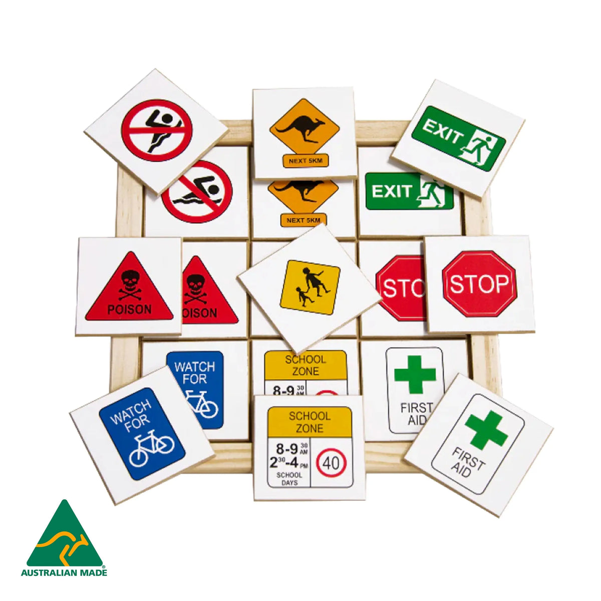 Safety Signs Memory Game — Australian-made safety signs memory matching game for early childhood classrooms