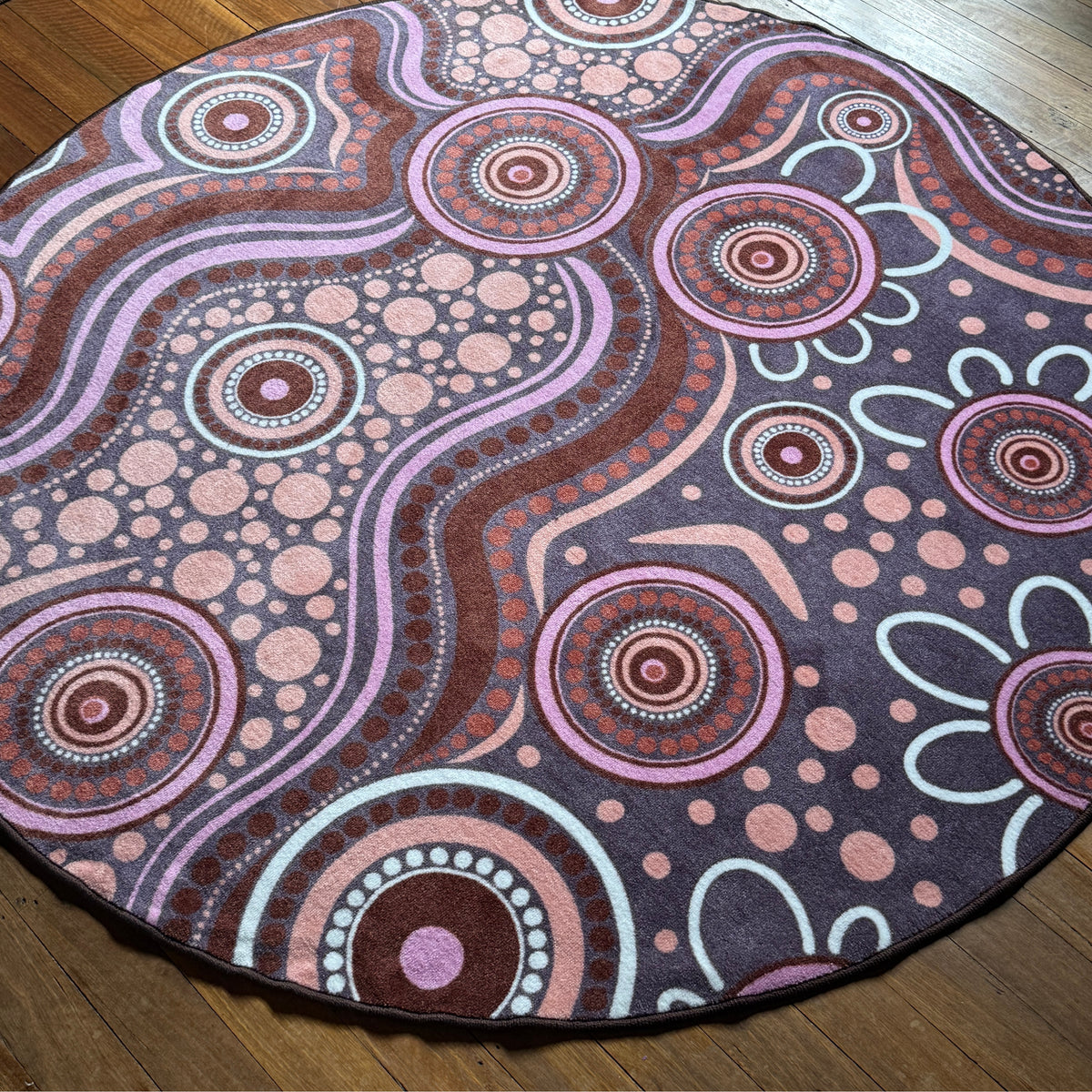 Aboriginal Art Sand Dreaming Rug Round