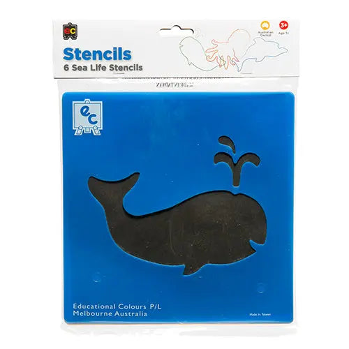 Sea Life Stencil Set of 6 — sea life-themed stencils for early childhood art activities