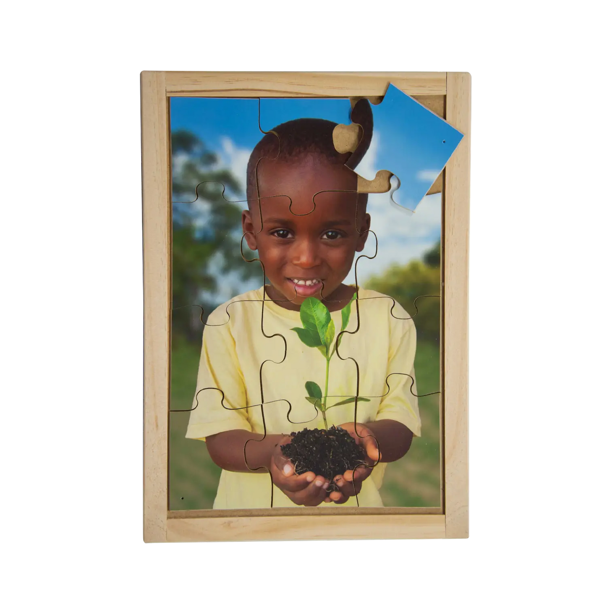 Seedling Puzzle — hand-painted wooden jigsaw puzzle — Australian-made sustainability early learning resource