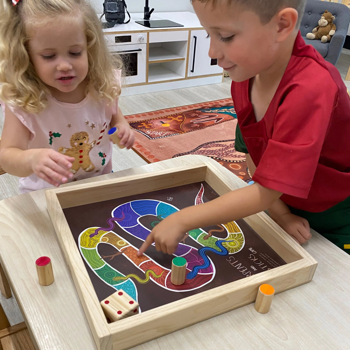Serpents and Sticks Board Game — product view showing board and game pieces