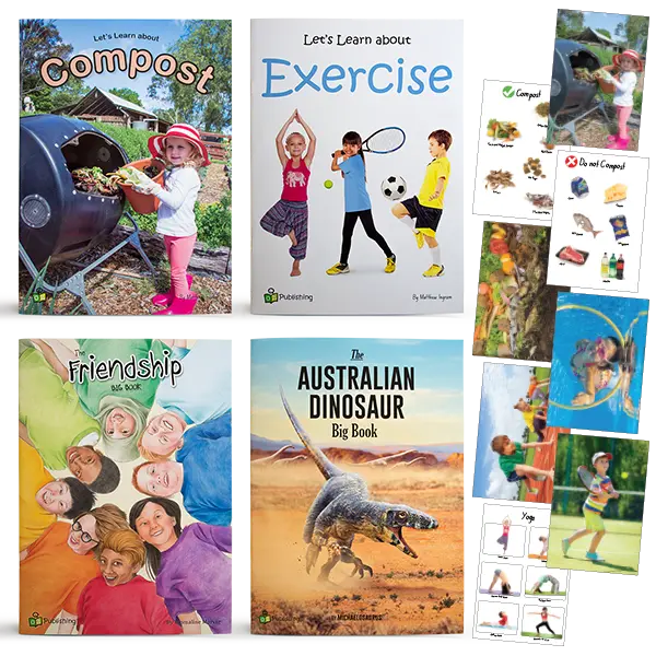 Set of 4 Big Books with FREE Compost and Exercise Poster Pack — Australian-made early childhood big books
