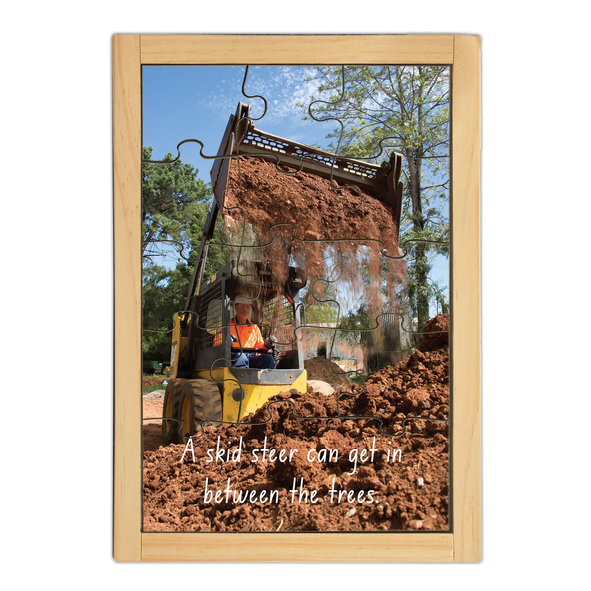 Skid Steer Large Story Puzzle — hand-painted wooden jigsaw puzzle — Australian-made early learning resource