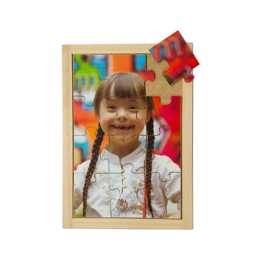 Smiling Girl Puzzle — hand-painted wooden jigsaw puzzle — Australian-made inclusion early learning resource