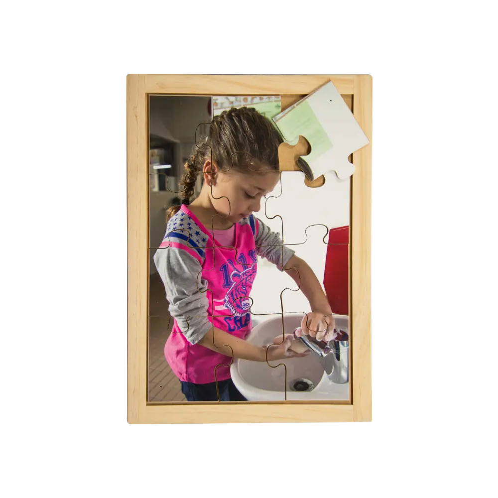 Soap Puzzle — hand-painted wooden jigsaw puzzle — Australian-made hygiene early learning resource, ages 3+