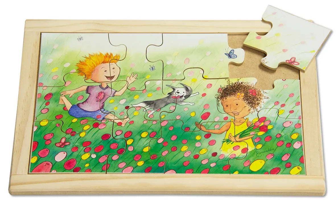 Spring Puzzle — hand-painted wooden jigsaw puzzle — Australian-made early learning resource, ages 3+
