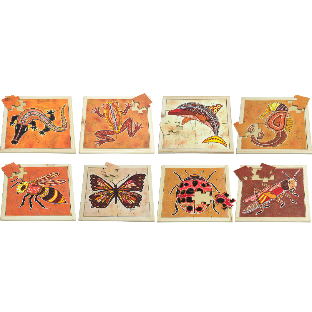 Square Creatures Puzzle Set with FREE Posters 8 Puzzles