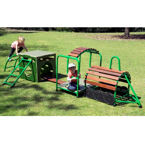 Steam Train and Carriage Playset — wooden steam train and carriage playset for early childhood classrooms