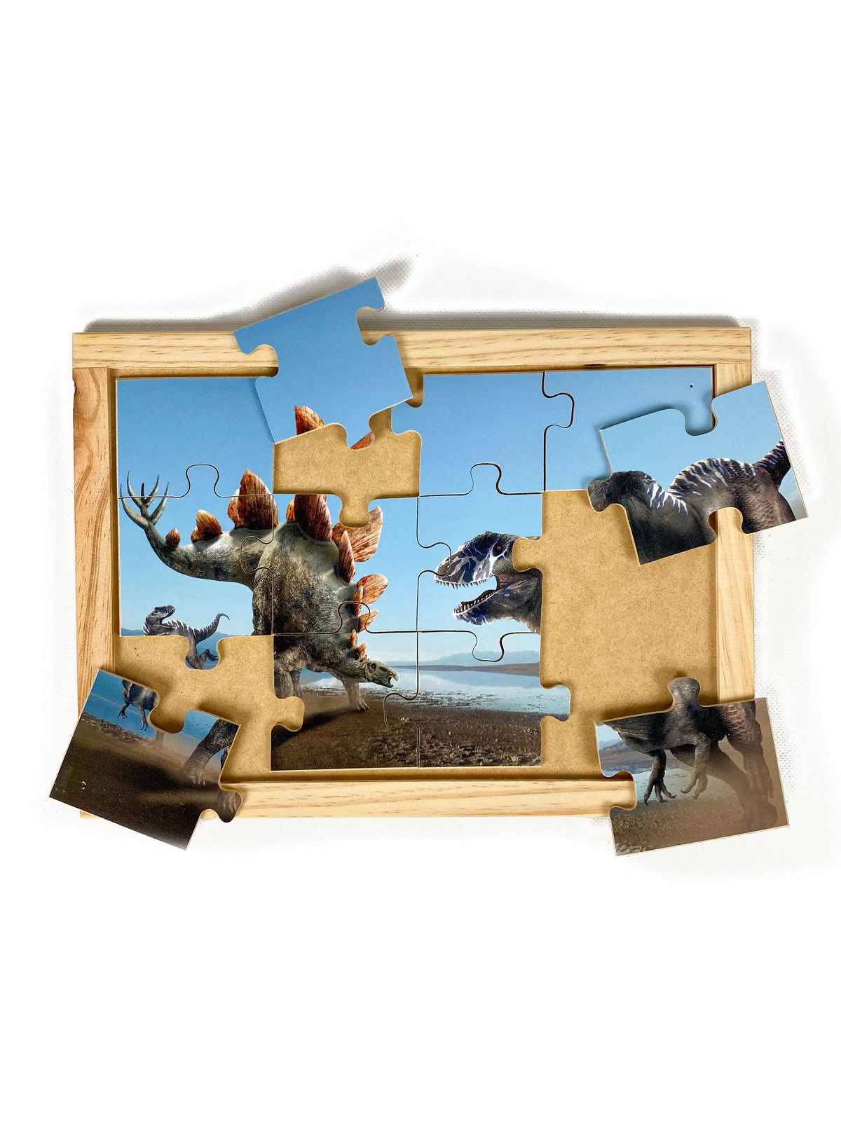 Dinosaur Puzzle Set — Stegosaurus and Allosaurus puzzle alternative view