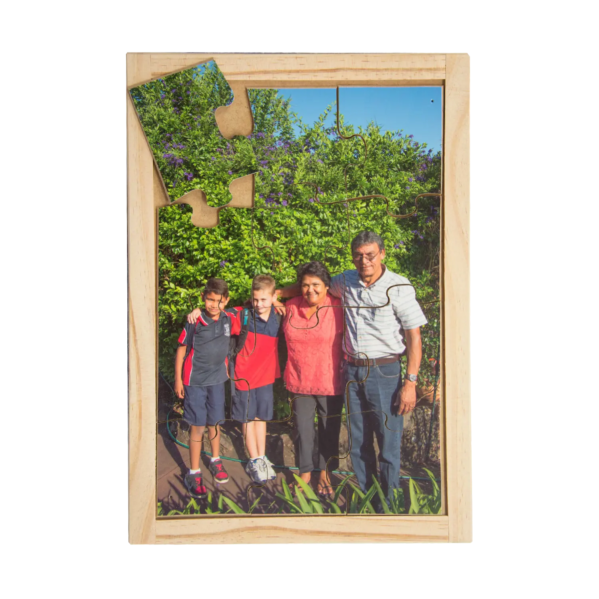 Step Brothers Family Puzzle — hand-painted wooden jigsaw puzzle — Australian-made families learning resource