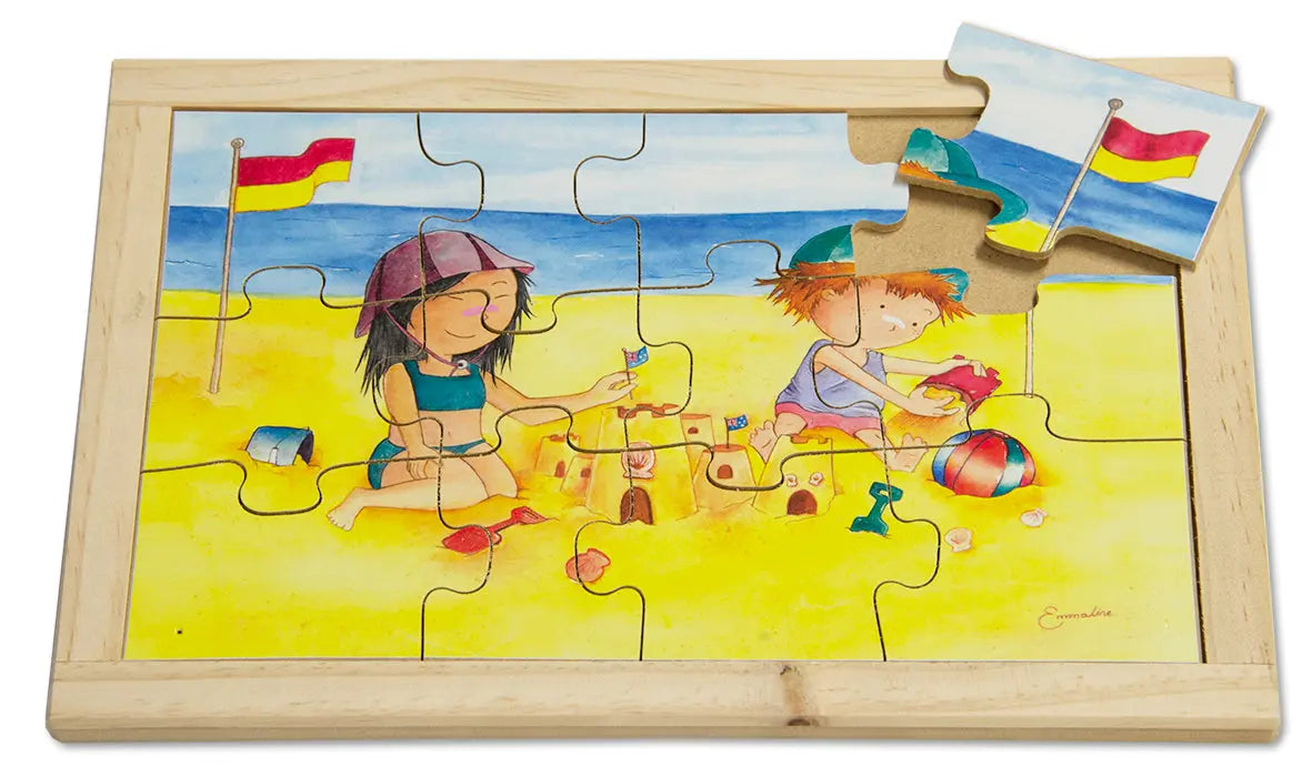 Summer Puzzle — hand-painted wooden jigsaw puzzle — Australian-made early learning resource, ages 3+