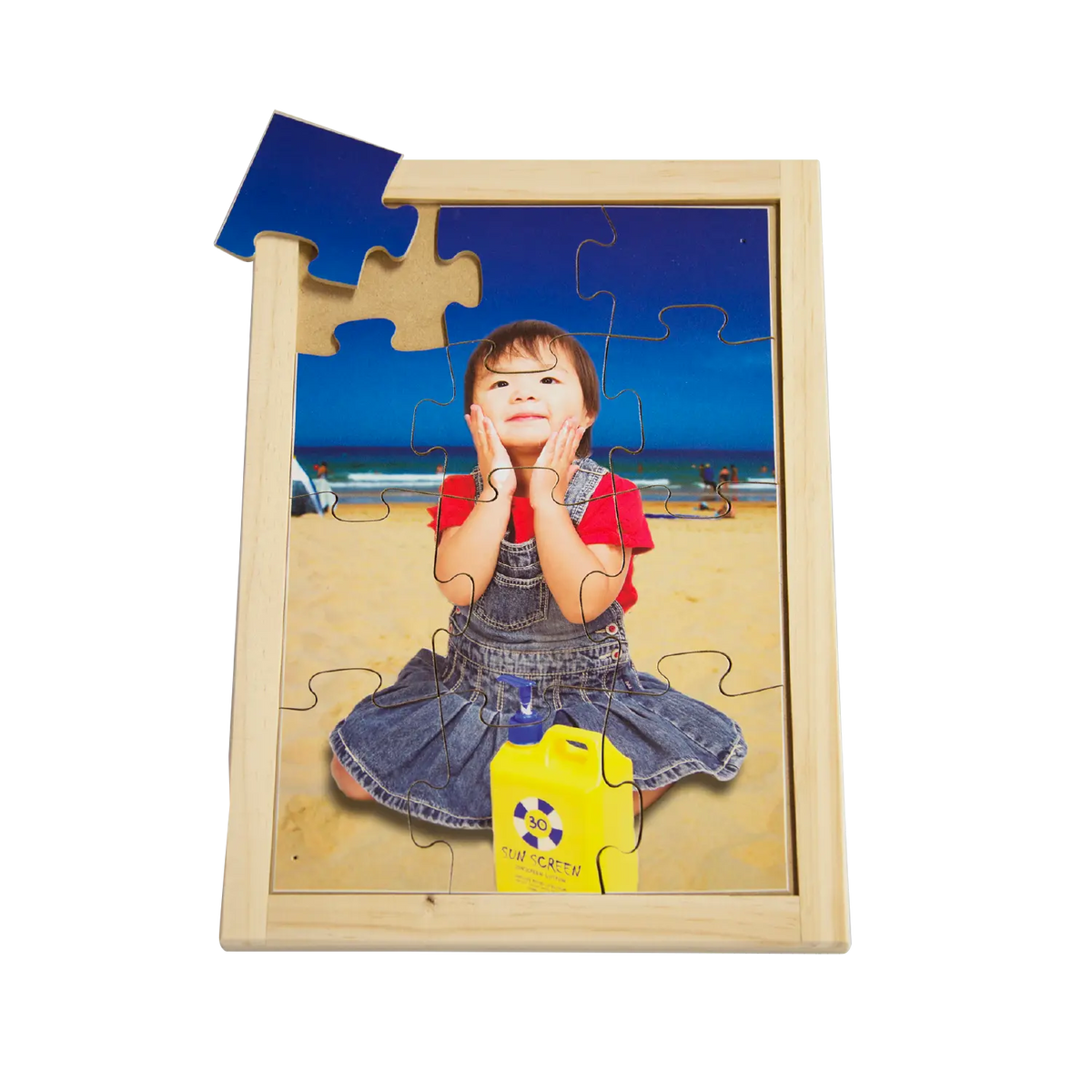 Sun Screen Sun Safety Puzzle — hand-painted wooden jigsaw puzzle — Australian-made sun safety learning resource