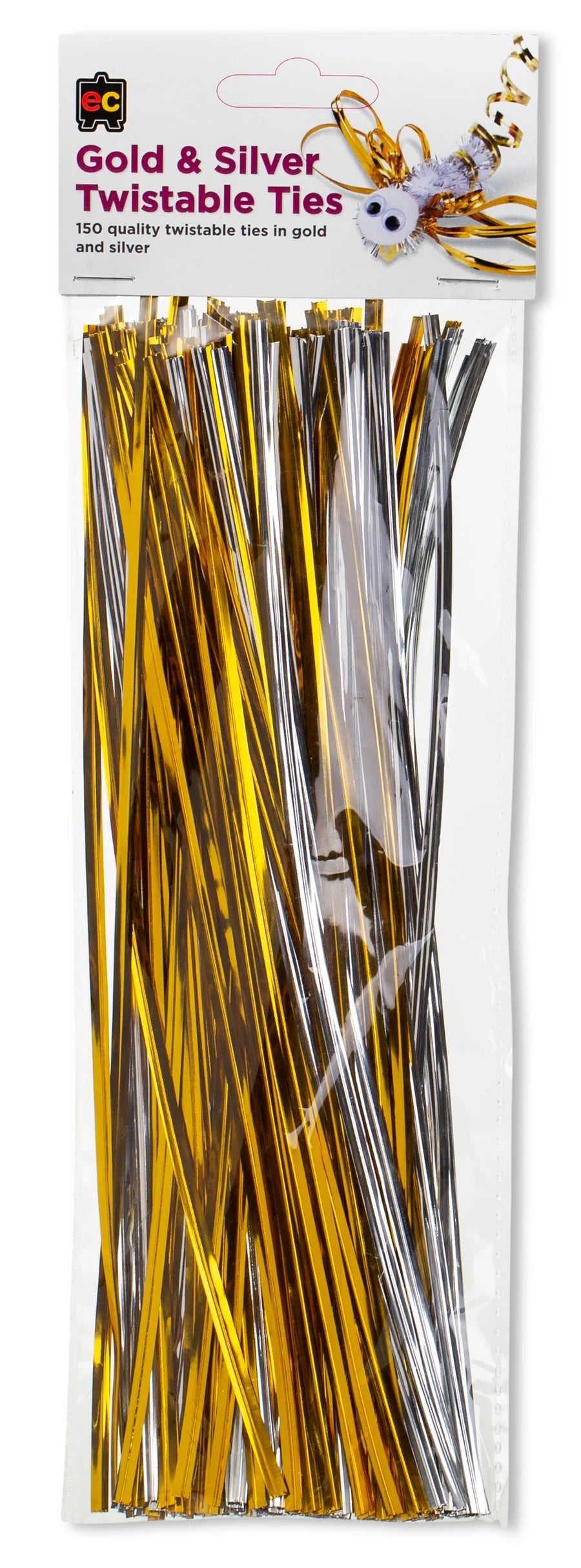 Metallic Twistable Ties Gold and Silver 25cm