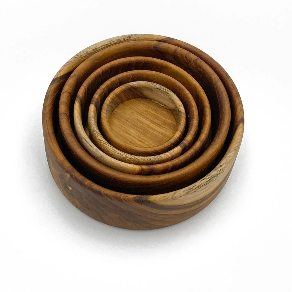 Teak Nesting Bowl Set — alternative view of nesting bowls