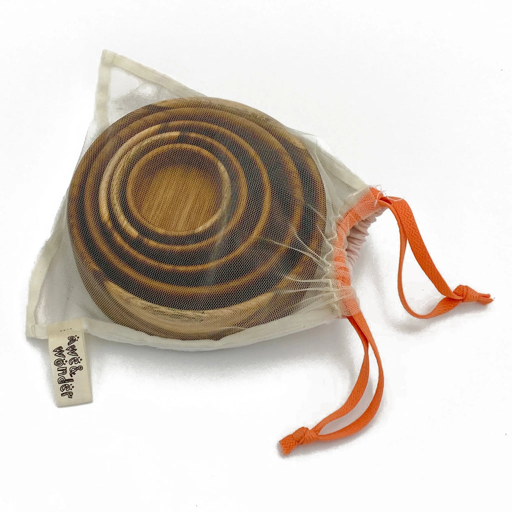 Teak Nesting Bowl Set — additional view showing bowls nested