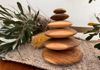 Teak Pebble Stacker