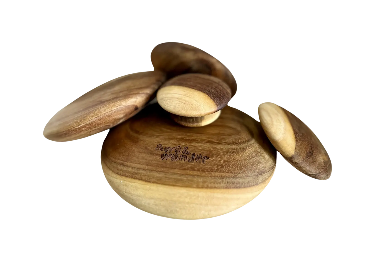 Teak Pebble Stacker — alternative view of pebble stacker