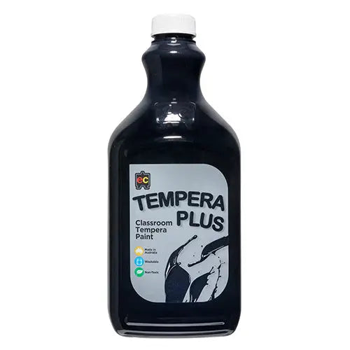 Tempera Plus Paint 2L Bottle — Black tempera paint for early childhood classroom art