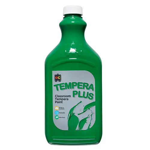 Tempera Plus Paint 2L Bottle — Brilliant Green tempera paint for early childhood classroom art