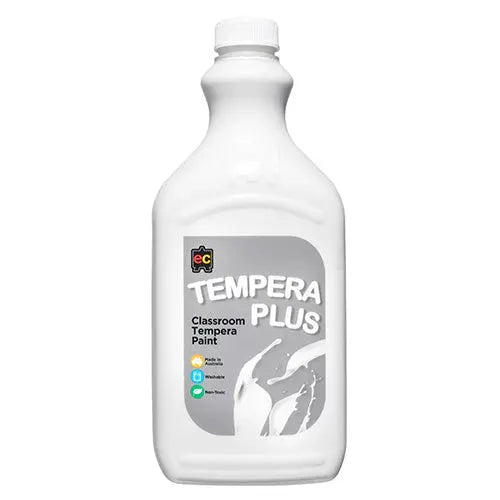 Tempera Plus Paint 2L Bottle — White tempera paint for early childhood classroom art