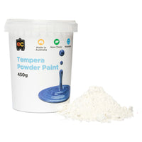 Tempera Powder Paint — White tempera powder paint for early childhood classroom art