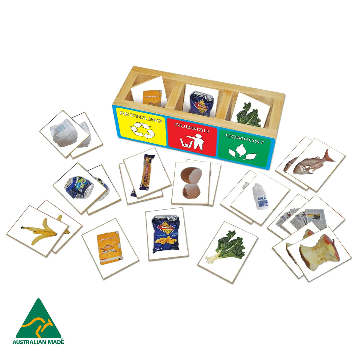 The Recycling Bin Game — Australian-made recycling sorting board game for early childhood classrooms