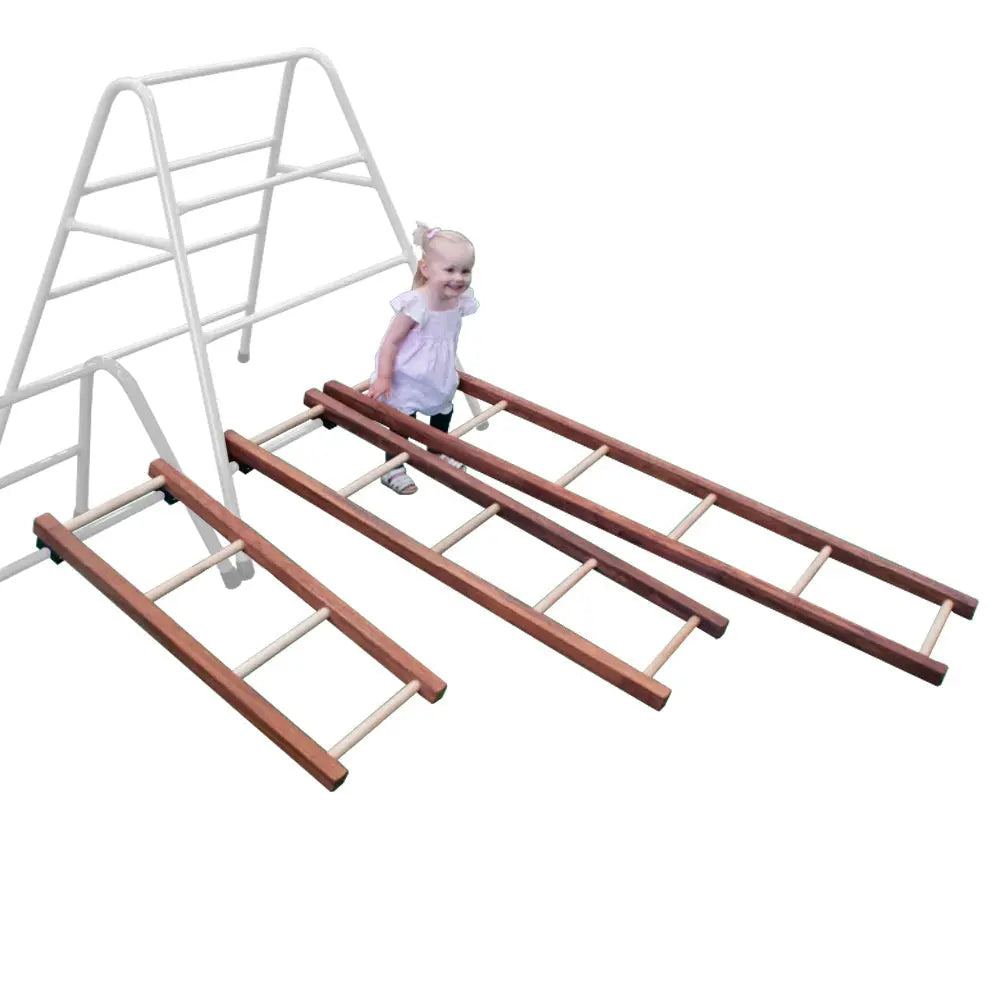 Timber Ladder — outdoor wooden timber ladder for trestle play, Australian-made early childhood equipment