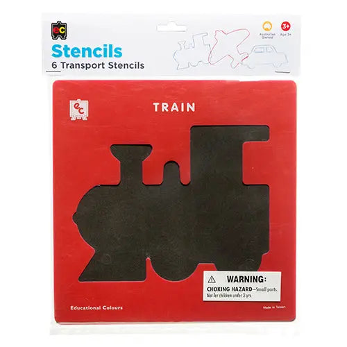 Transport Stencil Set of 6 — transport-themed stencils for early childhood art activities